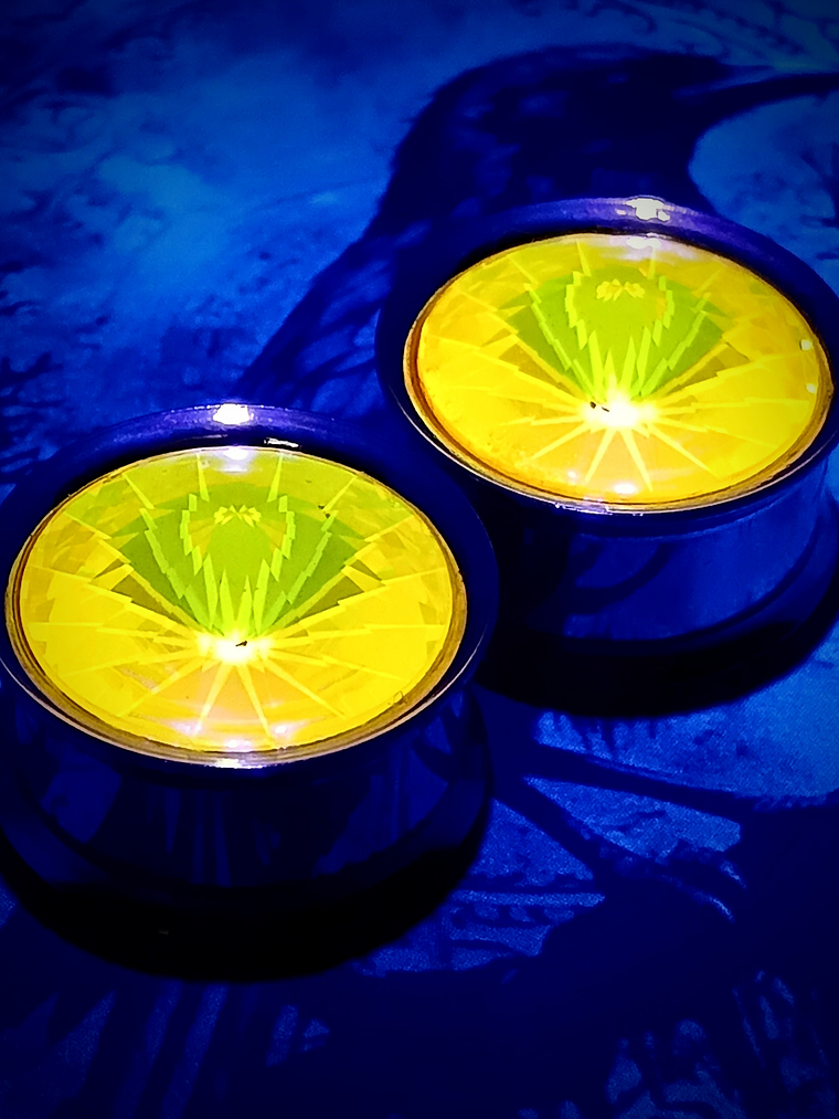 18mm, 11/16 inch Ear plug Vintage orange Cadmium glass, ear-plugs 6