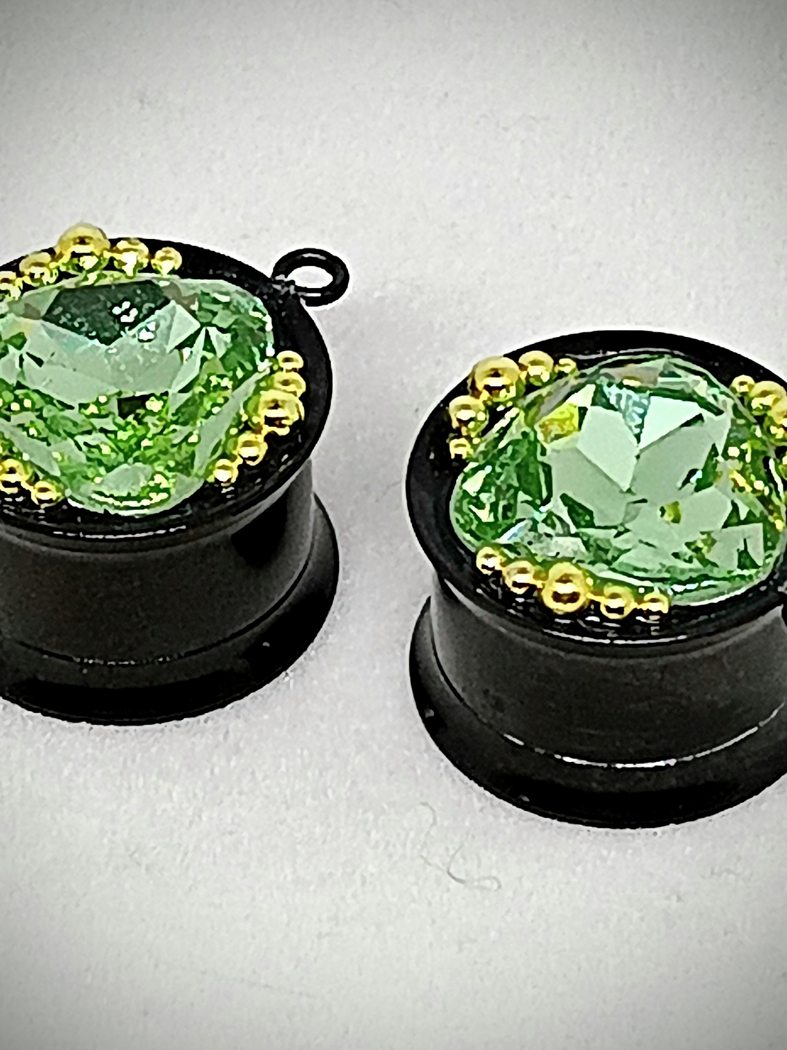 14mm, 9/16inch, Plug  ☢ Triangle cut Vintage Green UG, ear-plugs 2