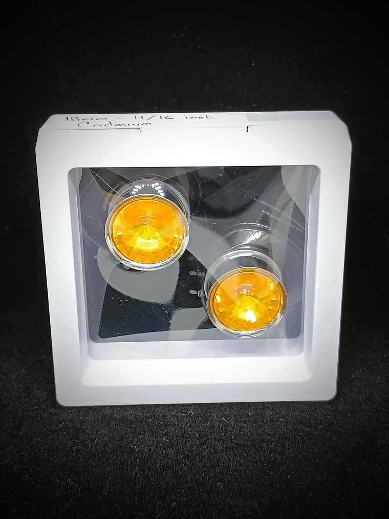 18mm, 11/16 inch Ear plug Vintage orange Cadmium glass, ear-plugs 7