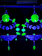 Long dangle ☢ UG Luna moth earrings - Loaded with UG, fits most tunnels - thumbnail 6