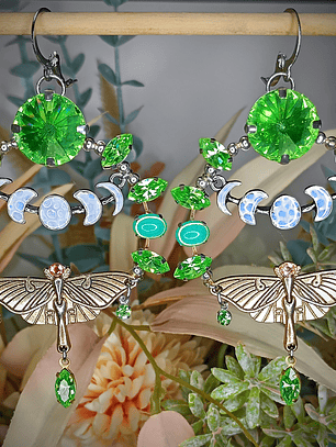 Long dangle ☢ UG Luna moth earrings - Loaded with UG, fits most tunnels