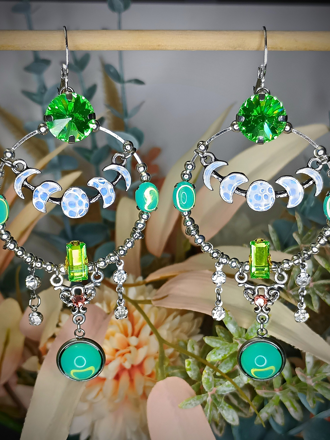 Long dangle ☢ UG Moon earrings, Loaded with UG, fits most tunnels 2