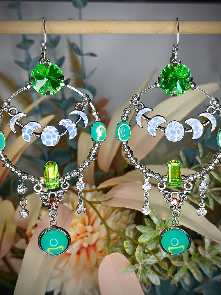 Long dangle ☢ UG Moon earrings, Loaded with UG, fits most tunnels 2