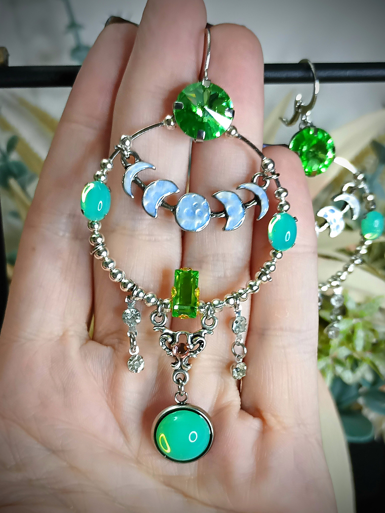 Long dangle ☢ UG Moon earrings, Loaded with UG, fits most tunnels 5