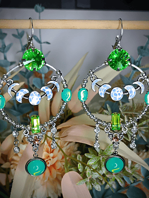 Long dangle ☢ UG Moon earrings, Loaded with UG, fits most tunnels