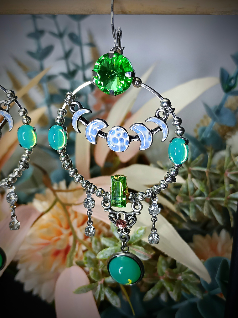 Long dangle ☢ UG Moon earrings, Loaded with UG, fits most tunnels 3