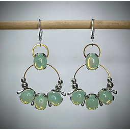 Lemon opal Vaseline ☢ UG earrings - Stainless and mixed metals