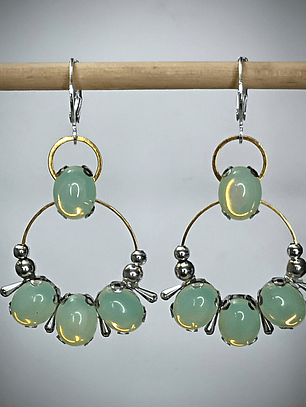 Lemon opal Vaseline ☢ UG earrings - Stainless and mixed metals