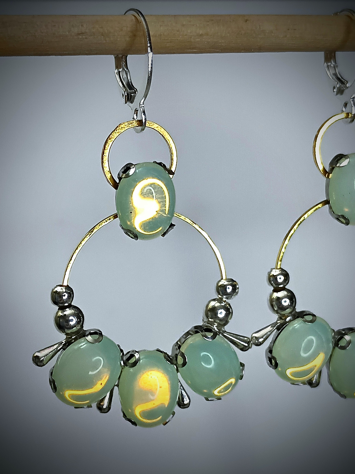 Lemon opal Vaseline ☢ UG earrings - Stainless and mixed metals 3
