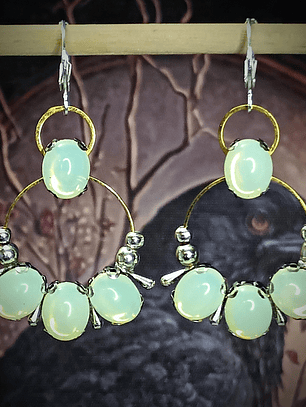 Lemon opal Vaseline ☢ UG earrings - Stainless and mixed metals
