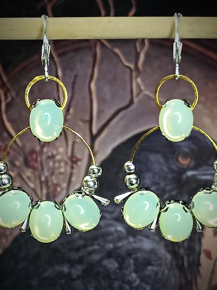 Lemon opal Vaseline ☢ UG earrings - Stainless and mixed metals 2