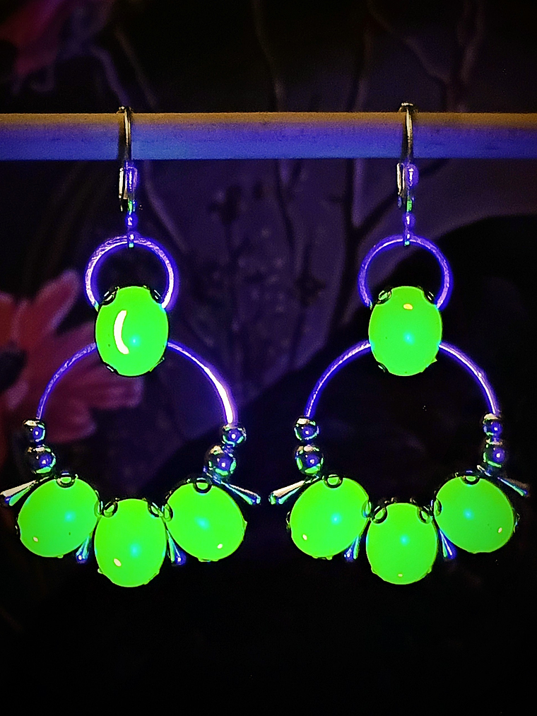 Lemon opal Vaseline ☢ UG earrings - Stainless and mixed metals 5