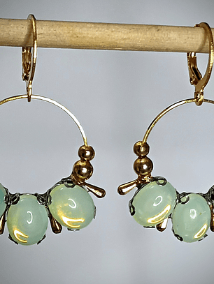RTS - Golden lemon opal ☢ UG earrings, gold-plated stainless steel