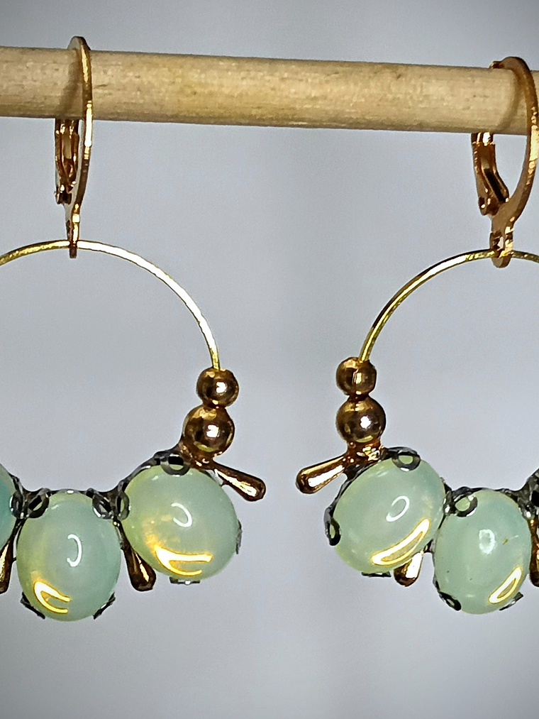 RTS - Golden lemon opal ☢ UG earrings, gold-plated stainless steel 1