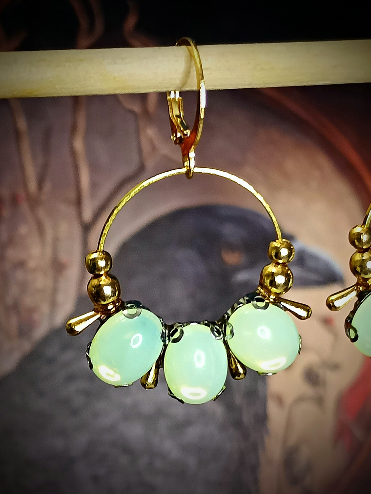 RTS - Golden lemon opal ☢ UG earrings, gold-plated stainless steel 3