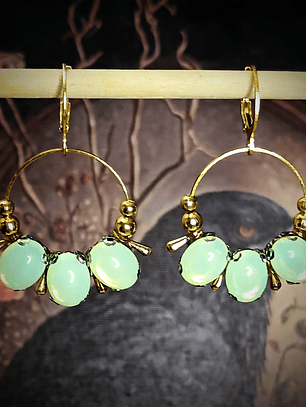 RTS - Golden lemon opal ☢ UG earrings, gold-plated stainless steel