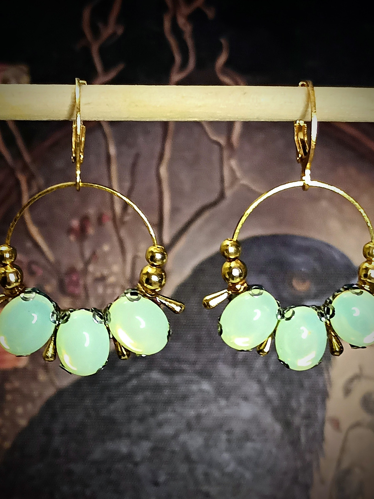 RTS - Golden lemon opal ☢ UG earrings, gold-plated stainless steel 2