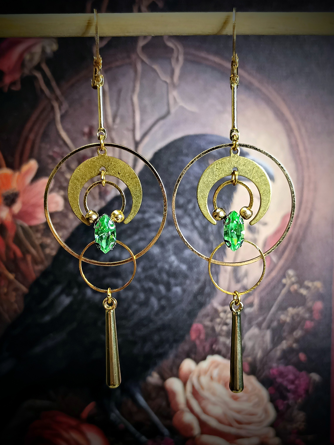 RTS - Modern Peridot green ☢ UG earrings, Loaded with UG - GP stainless 1