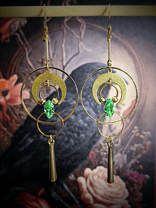 RTS - Modern Peridot green ☢ UG earrings, Loaded with UG - GP stainless