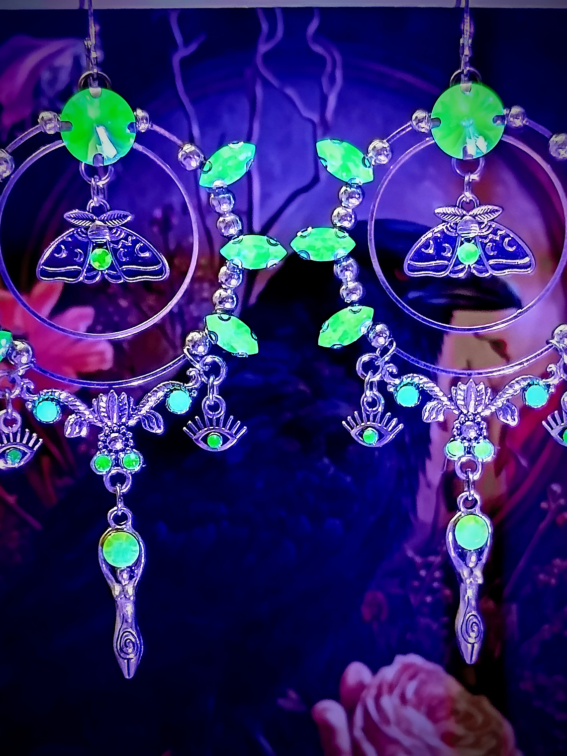 Large Goddess ☢ UG earrings, Loaded with many colors of UG - style 1 4