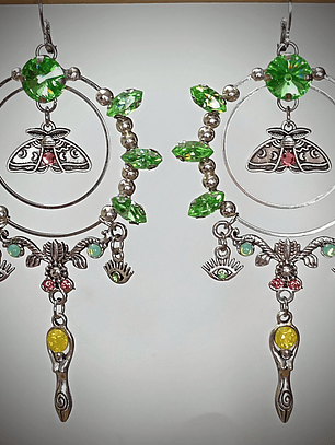 RTS - Large Goddess ☢ UG earrings, Loaded with many colors of UG - style 1