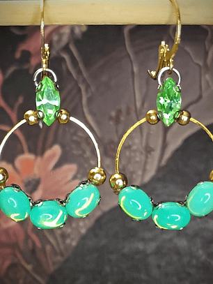 RTS - Peridot and green opal ☢ UG earrings, Loaded with UG - Gold-plated stainless