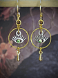 RTS - Protection eye, Peridot green ☢ UG earrings - STL/SS/GP - thumbnail 1