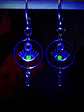 RTS - Protection eye, Peridot green ☢ UG earrings - STL/SS/GP - thumbnail 4