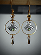 RTS - Protection eye, Peridot green ☢ UG earrings - STL/SS/GP - thumbnail 2