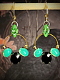 RTS - Black and Green opal ☢ UG earrings - Gold-plated stainless - thumbnail 1