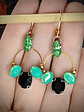 RTS - Black and Green opal ☢ UG earrings - Gold-plated stainless - thumbnail 3