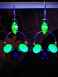 RTS - Black and Green opal ☢ UG earrings - Gold-plated stainless - thumbnail 4