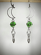 RTS - Crescent moon & Apple Green ☢ UG earrings - Silver-plate - thumbnail 2