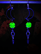 RTS - Crescent moon & Apple Green ☢ UG earrings - Silver-plate - thumbnail 4