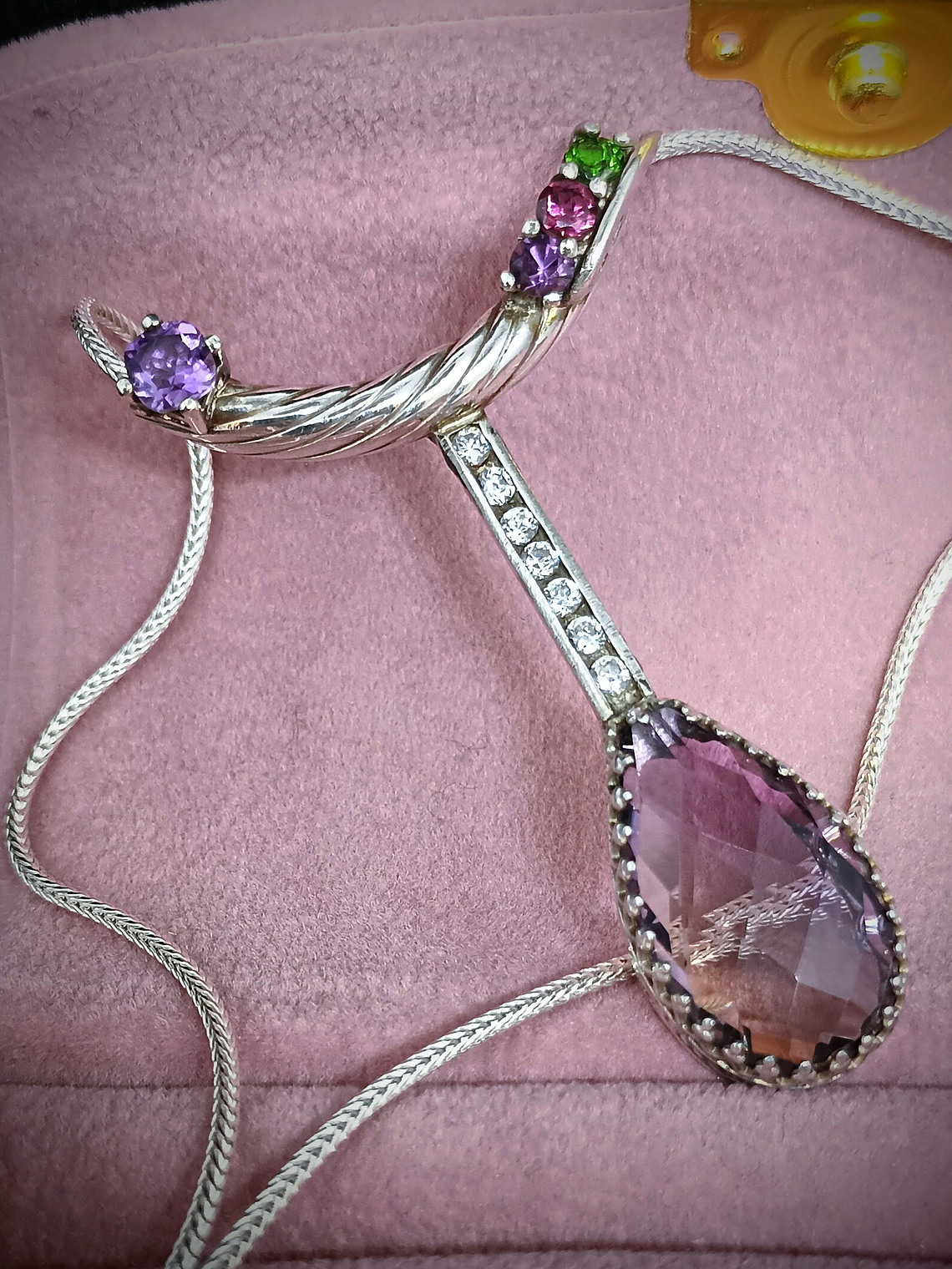 Ametrine, chrome diopside and garnet necklace -  Private collection 3