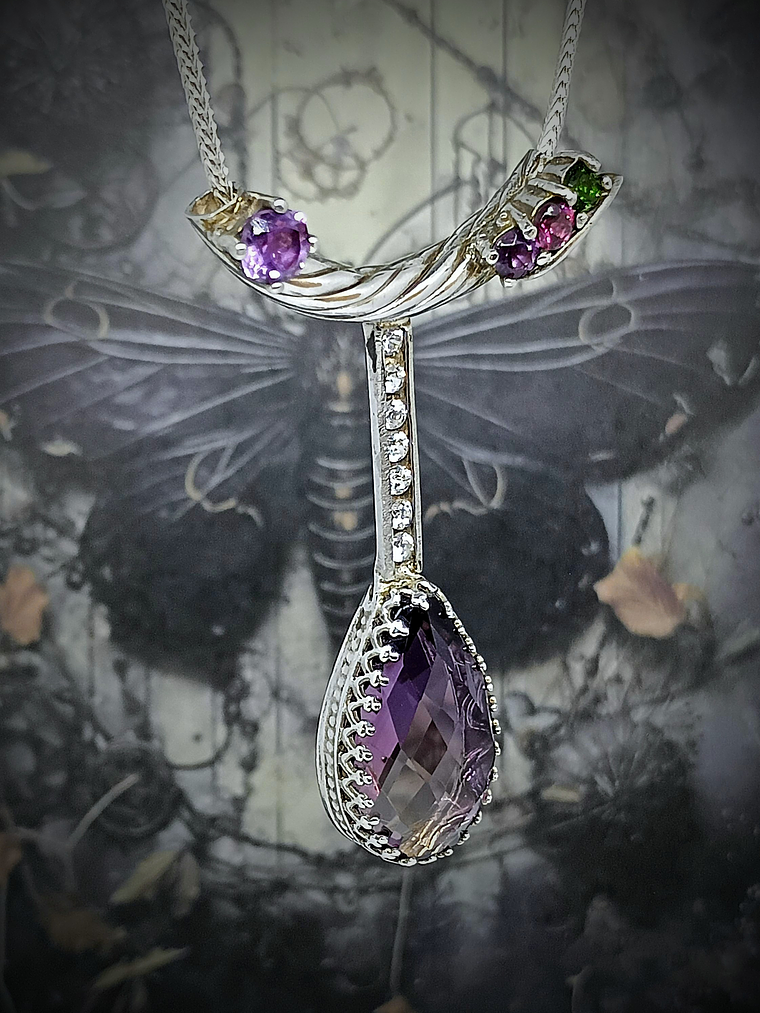 Ametrine, chrome diopside and garnet necklace -  Private collection 4