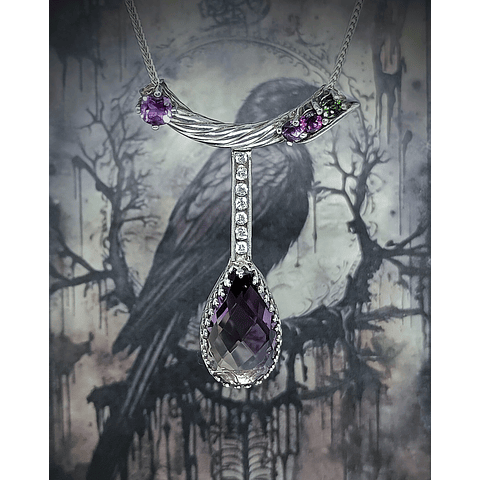 Custom listing - Ametrine, chrome diopside and garnet necklace