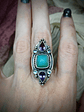 Stunning Chrysoprase Statement ring, amethyst and moonstone - Sz8 - Sterling - thumbnail 6