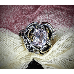5.3ct Kunzite sterling and gold Butterfly ring, Size 8.5 - Video ⏯