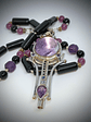 Brandenburg Amethyst Talisman with beaded gemstone necklace - Sterling - thumbnail 1