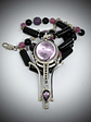 Brandenburg Amethyst Talisman with beaded gemstone necklace - Sterling - thumbnail 11