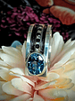 3ct Steely London Blue topaz and black spinel Unisex ring - Sz9 - Sterling - thumbnail 6