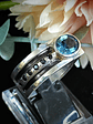 3ct Steely London Blue topaz and black spinel Unisex ring - Sz9 - Sterling - thumbnail 12