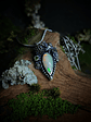 MTO - Sterling Honey bee necklace with Welo Opal, Chrome diopside - Sterling - thumbnail 2