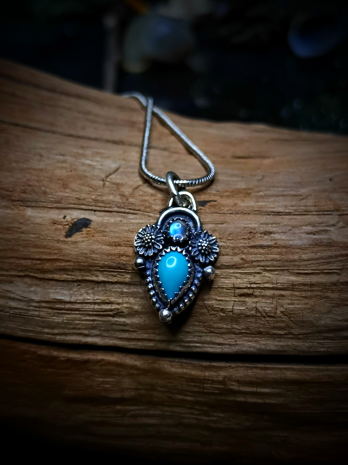 Sterling silver Turquoise and moonstone Necklace - SOLD Private collection 3