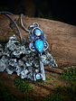 MTO - Opal, Turquoise and moonstone Key pendant - Sterling - thumbnail 3
