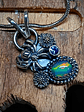MTO - Opal and Chrome diopside Spider necklace - Sterling - thumbnail 4