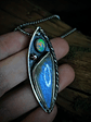 Sterling silver Unisex Moonstone and Opal pendant necklace - Sterling - Ooak - thumbnail 4