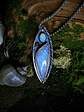 Sterling silver Unisex Moonstone and Opal pendant necklace - Sterling - Ooak - thumbnail 2