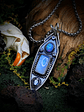 RTS - Moonstone and Opal, unisex talisman pendant - Sterling - Ooak - thumbnail 1